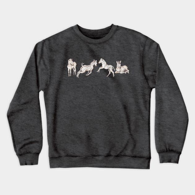 Zebra foals playing Crewneck Sweatshirt by wanderinglaur